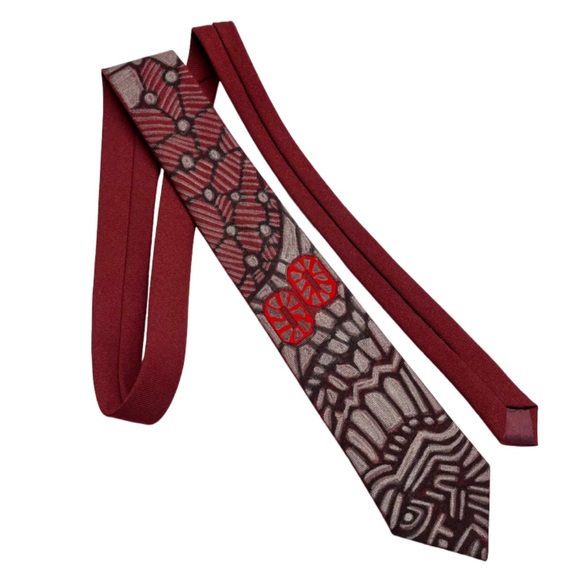 Elisa Pritzker Art Other - VINTAGE UNISEX Tie Collection’s Item Hand painted One of a kind, Skinny Burgundy